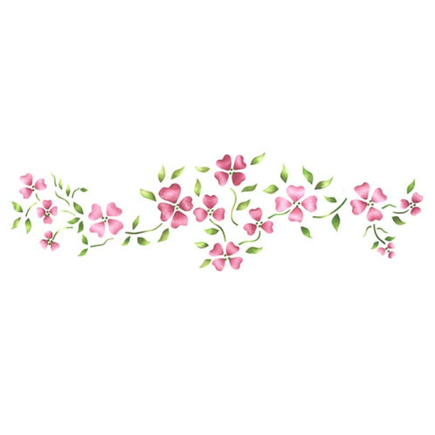 Beige//semi-transparent Designer Stencils C837 Multi-layer Dogwood Stencil Set